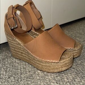 Marc Fischer Women's leather Tan Wedge Sandals